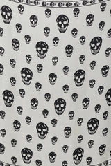 Alexander McQueen Cream & Black Silk Skull Print Scarf
