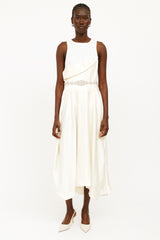 Alexander McQueen Cream Ribbed Tiered Dress
