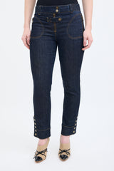 Alexander McQueen Dark Wash Buttoned Cuff Jeans