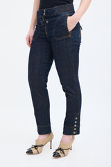 Alexander McQueen Dark Wash Buttoned Cuff Jeans