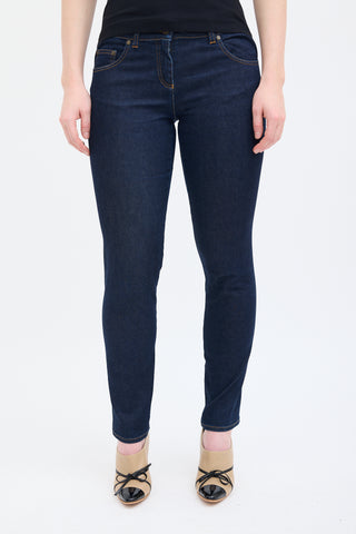 Alexander McQueen Dark Wash Zipped Cuff Jeans