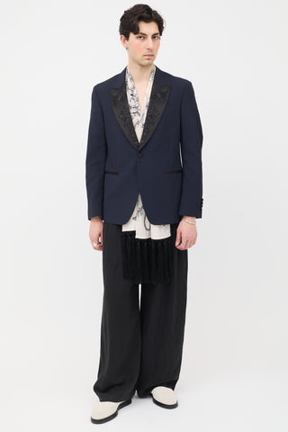 Alexander McQueen Embroidered Floral Lapel Blazer