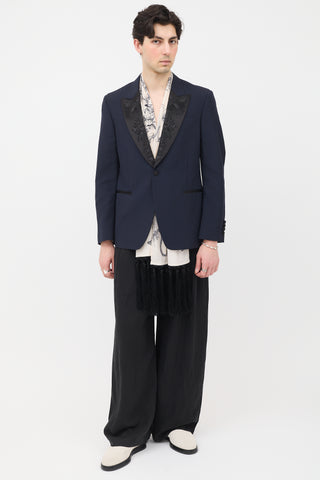 Alexander McQueen Embroidered Floral Lapel Blazer