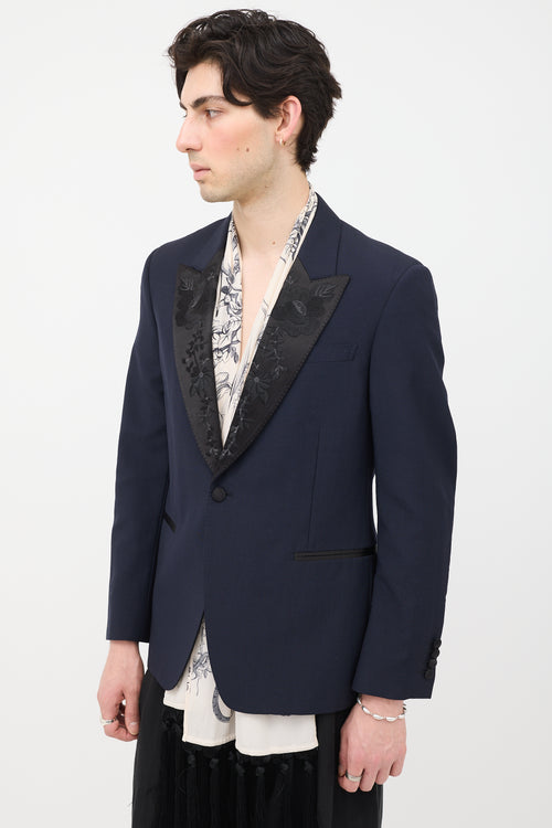 Alexander McQueen Embroidered Floral Lapel Blazer
