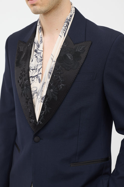 Alexander McQueen Embroidered Floral Lapel Blazer