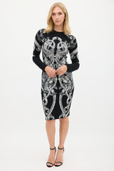 Alexander McQueen FW 2010 Black & White Knit Graphic Dress