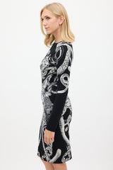 Alexander McQueen FW 2010 Black & White Knit Graphic Dress