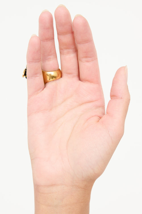 Alexander McQueen Gold Crystal Skull Ring