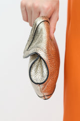 Alexander McQueen Gold Letather Metallic Manta Pouch