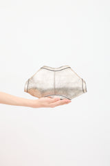 Alexander McQueen Gold Letather Metallic Manta Pouch