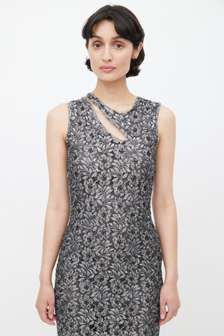 Danielle Guizio // Purple & Blue Print Dress – VSP Consignment