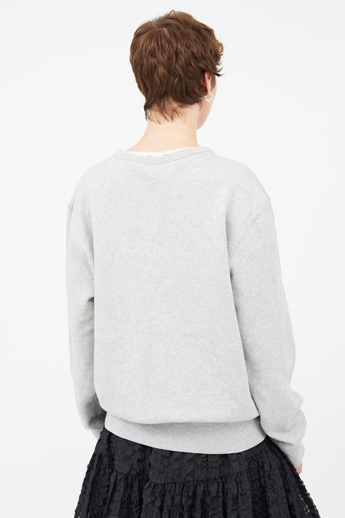 Alexander McQueen Grey Embroidery Crew Sweater