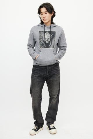 Alexander McQueen Grey & Multicolour Skull Hoodie