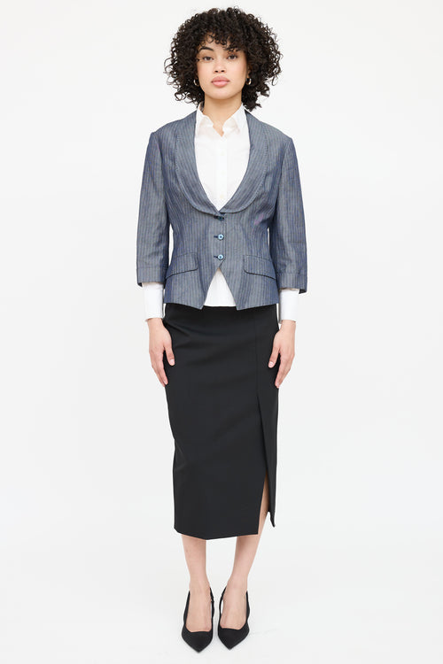 Alexander McQueen Single Breasted Pinstripe Blazer