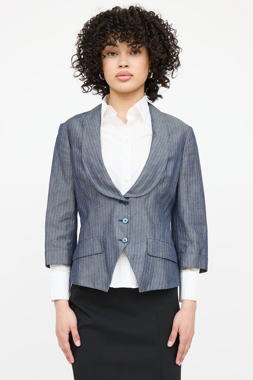 Alexander McQueen Single Breasted Pinstripe Blazer