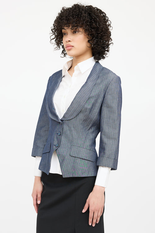 Alexander McQueen Single Breasted Pinstripe Blazer