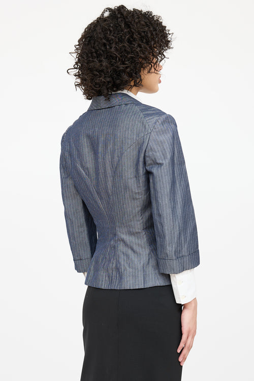 Alexander McQueen Single Breasted Pinstripe Blazer
