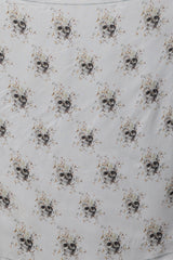 Alexander McQueen Grey Silk Skull Print Scarf