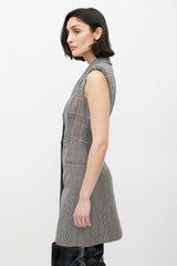 Alexander McQueen Grey & White Glen Check Blazer Dress