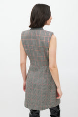 Alexander McQueen Grey & White Glen Check Blazer Dress