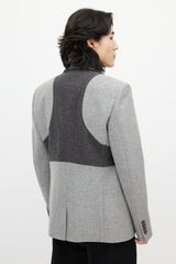 Alexander McQueen Grey Wool Panelled Blazer