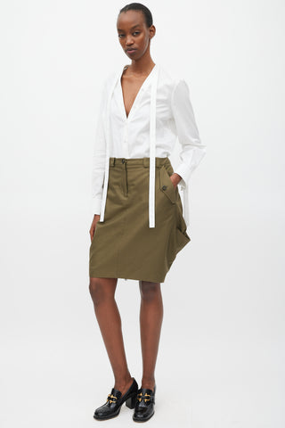 Alexander McQueen Khaki Green Structural Panelled Skirt