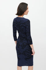 Alexander McQueen Navy & Black Paisley Lace Dress