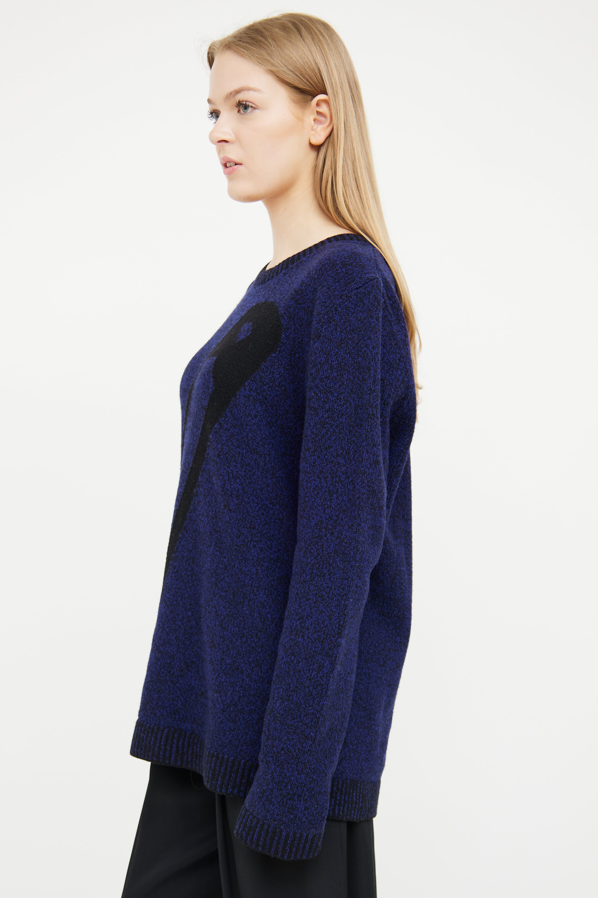 Alexander McQueen // Blue & Black Wool Knit Sweater – VSP Consignment