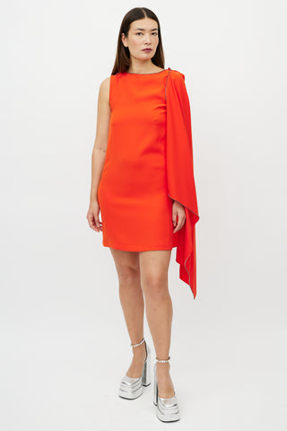 Alexander McQueen Orange Jewel Draped Overlay Dress