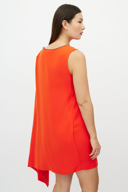 Alexander McQueen Orange Jewel Draped Overlay Dress