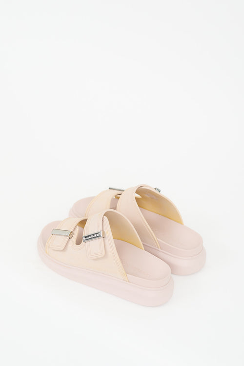 Alexander McQueen Pink & Beige Rubber Slide