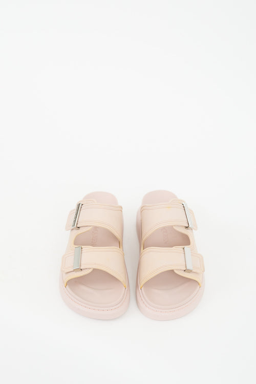 Alexander McQueen Pink & Beige Rubber Slide