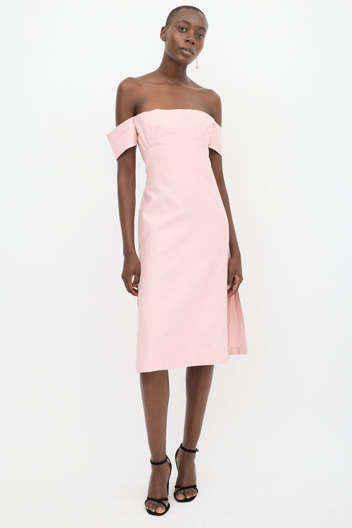 Alexander McQueen Pink Corset Midi Dress