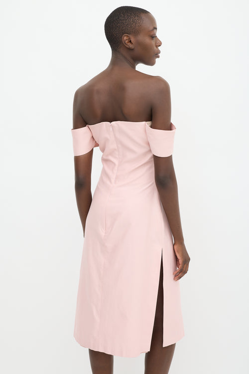 Alexander McQueen Pink Corset Midi Dress