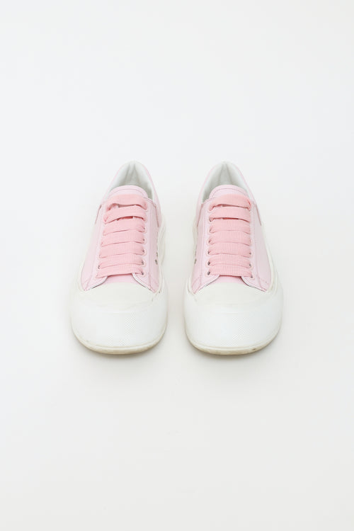 Alexander McQueen Pink & White Nappa Joey Sneakers