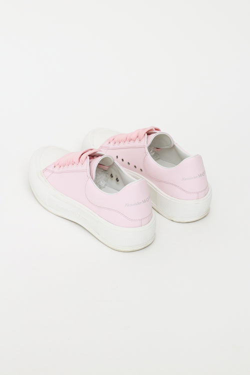 Alexander McQueen Pink & White Nappa Joey Sneakers