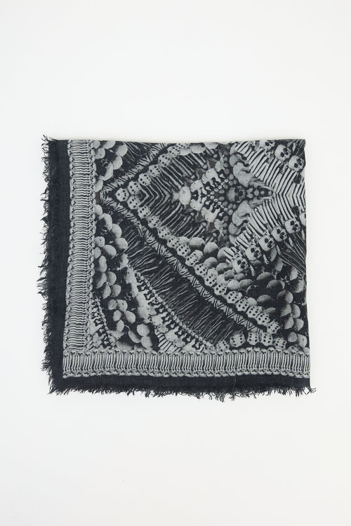 McQueen Cashmere Skull Scarf