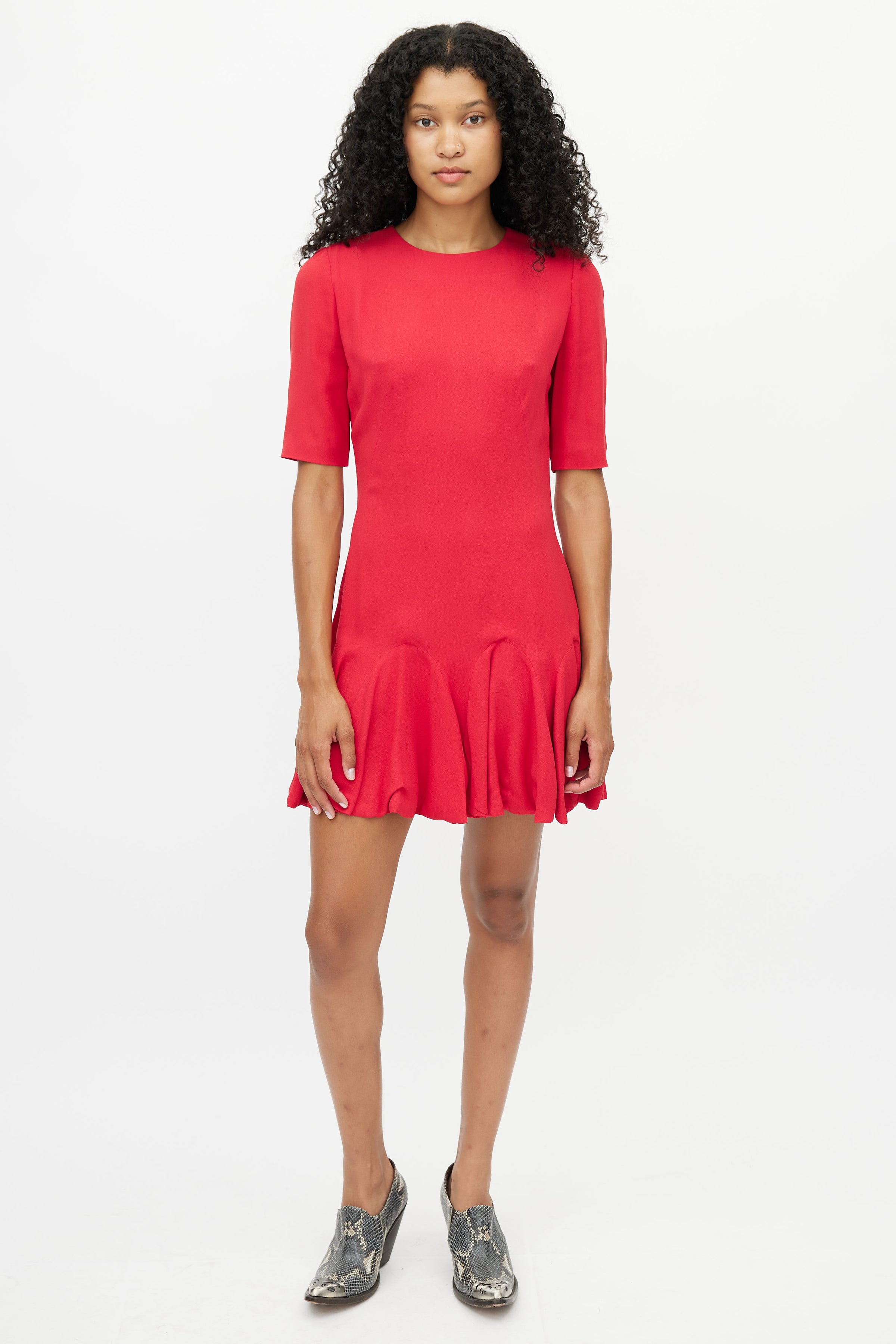 McQueen // Red Flared Mini Dress – VSP Consignment McQueen // Red Flared Mini Dress – VSP Consignment