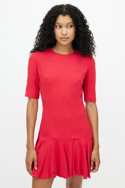 McQueen // Red Flared Mini Dress – VSP Consignment