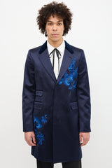Alexander McQueen Satin Floral Embroidered Blazer