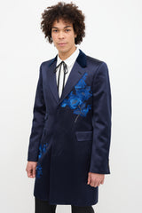 Alexander McQueen Satin Floral Embroidered Blazer