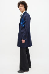 Alexander McQueen Satin Floral Embroidered Blazer