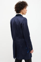 Alexander McQueen Satin Floral Embroidered Blazer