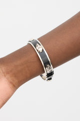 Alexander McQueen Silver & Black 3D Skull Bracelet