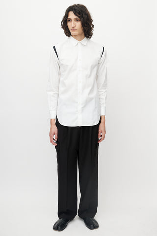 Alexander McQueen White & Black Cotton Button Up Shirt