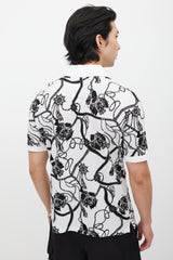 Alexander McQueen White & Black Rope Print Polo