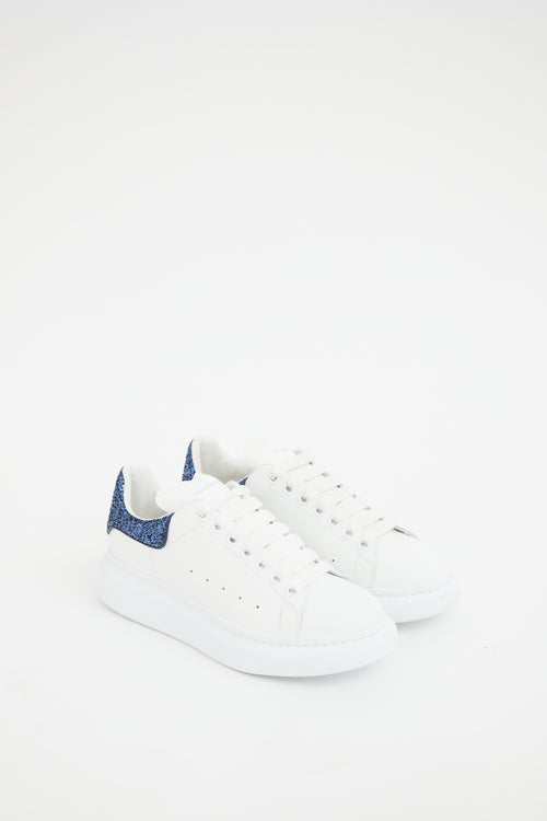 Alexander McQueen White & Blue Larry Sneaker