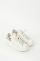 Alexander McQueen White & Bronze Leather Oversized Sneaker
