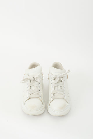 Alexander McQueen White & Bronze Leather Oversized Sneaker