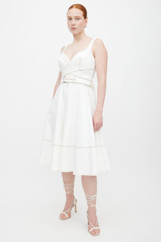 Alexander McQueen White Denim 50s Dress